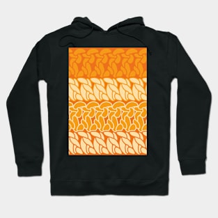 Faux double crochet stitch pattern with orange and yellow hues Hoodie